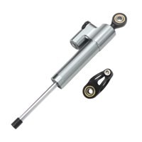 Magideal - Amortiguador De Dirección De Motocicleta, Barra De Control Lineal Estabilizador, Amortiguador Direccional De Motocicleta De Metal Para Bicicleta De Ca Titanio Negro