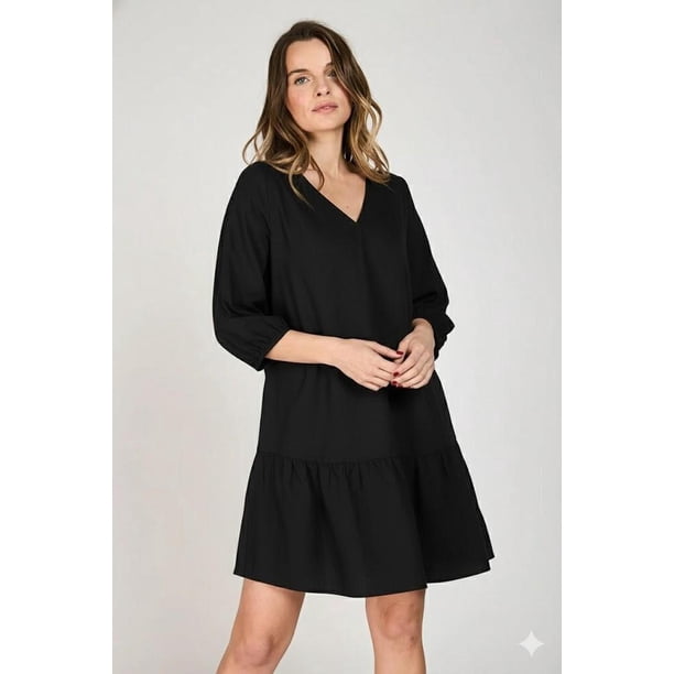 Vestido Mara Manga Globo Eclipse negro S