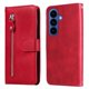 thumbnail image 1 of Funda tipo cartera para Samsung Galaxy S26 con bolsillo con cremallera y ranuras para tarjetas – Función de soporte Rojo, 1 of 5