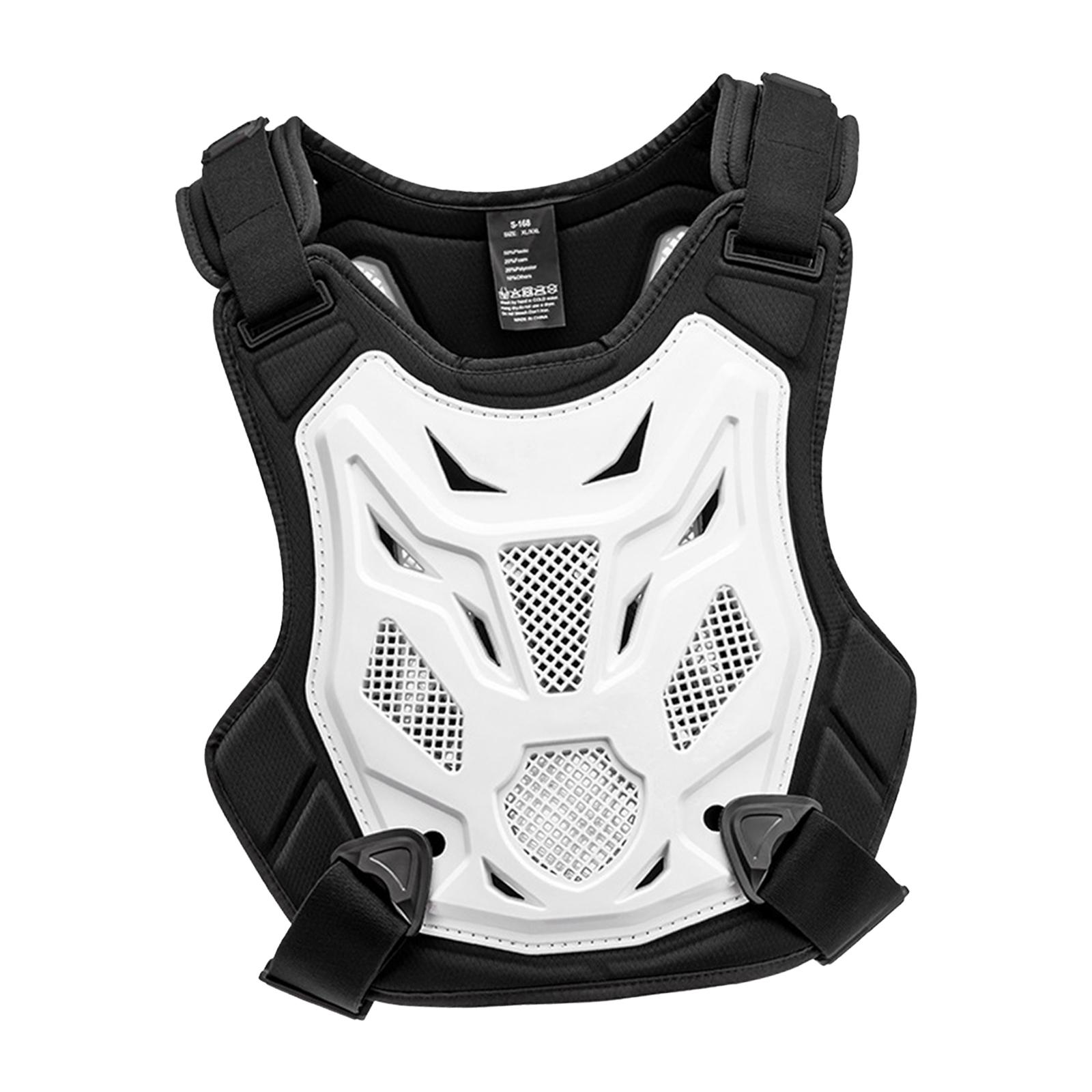 Magideal - Protector De Pecho Para Motocross, Transpirable, Resistente Al Desgaste, Fácil De Transportar, Chaleco De Protección Corporal Para Motocicleta, Multiusos Para Ciclismo Y Adultos. Blanco
