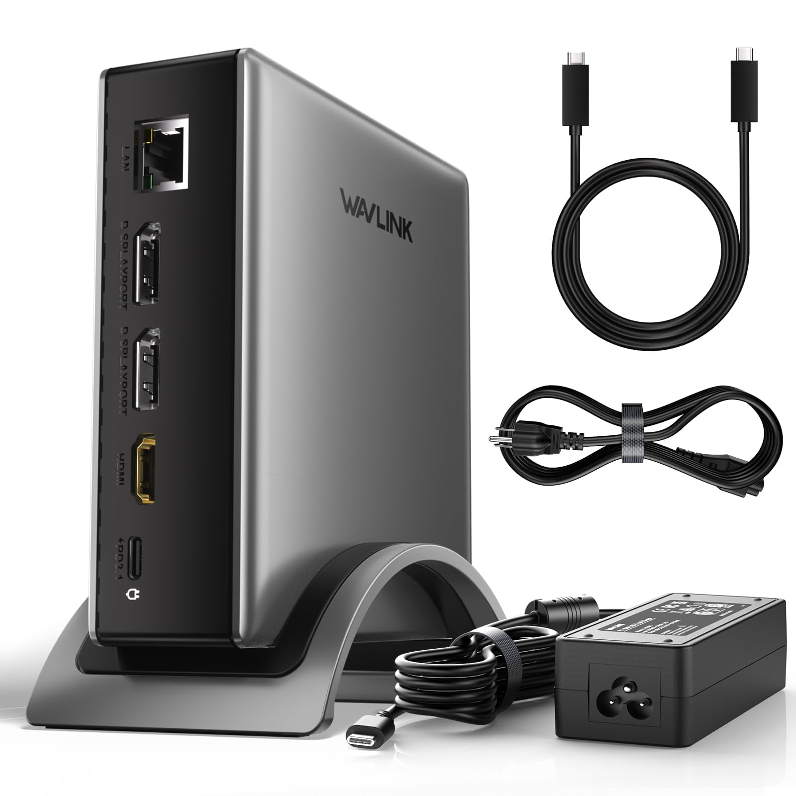 Estación De Acoplamiento Usb-c Wavlink Para 3 Monitores, 140 W Pd, 8k