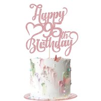 Decoración Para Tartas Arokippry Con Purpurina En Oro Rosa, Feliz 95 Cumpleaños