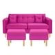 thumbnail image 1 of Sofa New Retro 3c + 2 Pouf Felpa 05 Fucsia, 1 of 6
