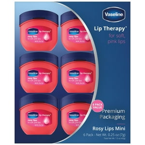 Vaseline - Vaselina Lip Therapy Rosy Lips Mini, 7 Ml (Paquete De 6)