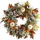thumbnail image 1 of Corona de puerta de otoño | Guirnalda de calabaza de 45 cm/18 pulgadas | Coronas de otoño para puerta delantera | Marco de ratán con corona de otoño con calabaza para decoración de Halloween, Acción d, 1 of 7