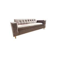 Muebles New - Sofa Tres Cuerpos Beige Felpa