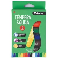 Témperas Sólida, 6 Colores Torre