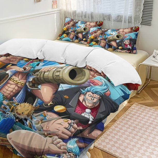FRANKY Bed Duvet Cover Funny Anime Cartoon Bedding Sets Lightweight 3 Piece Comforter Sets