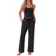 thumbnail image 2 of Conjunto de Pijama de Punto de Jersey para Mujer INSPIRE CHIC Regreso a Clases Cami Ajustable y Pantalones de Pierna Ancha con Bolsillos S Negro, 2 of 6