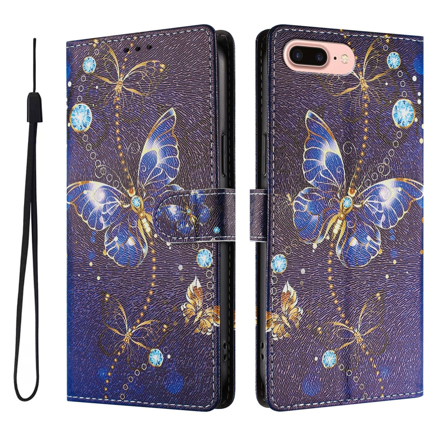 Foxdock Funda Tipo Cartera Para Iphone 7 Plus/8 Plus Con Soporte Y Correa – Diseño De Patrones Lindos