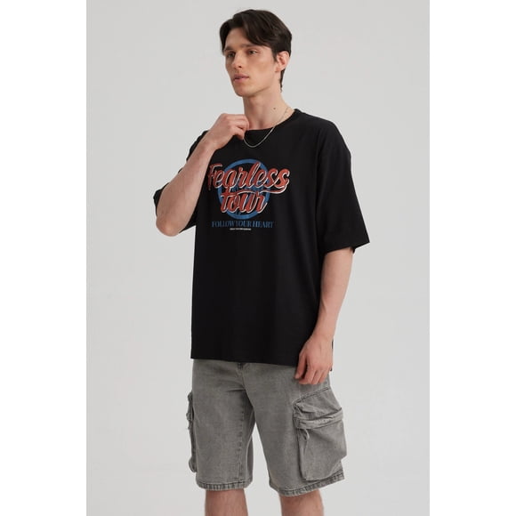 Polera Hombre Print Central Negro - VII