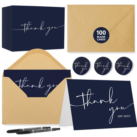Tarjetas de Agradecimiento NESCCI 100 PCS Azul Marino 10x15 cm