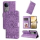 thumbnail image 2 of Funda tipo cartera FOXDOCK para Vivo V50 , diseño girasol en relieve, cuero PU, cierre magnético, soporte y tarjetero, 2 of 5