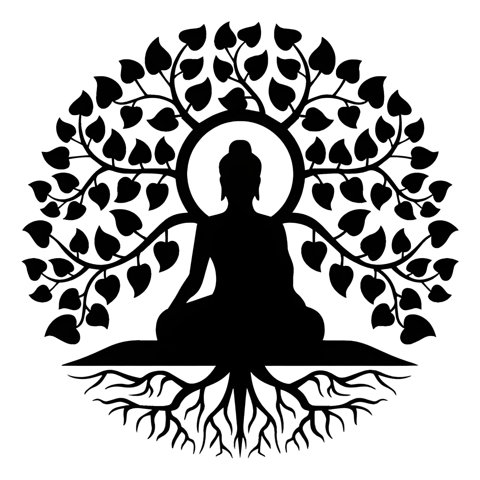 Genérico - Cuadro Buda Floral En Madera Mdf