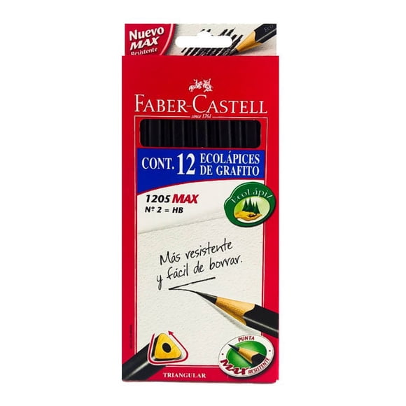 Lápiz grafito Eco triangular 12 und HB N° 2 FABER CASTELL