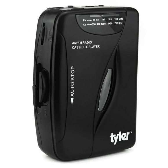 Reproductor de casetes portátil estéreo Tyler TCP-02 con auriculares deportivos
