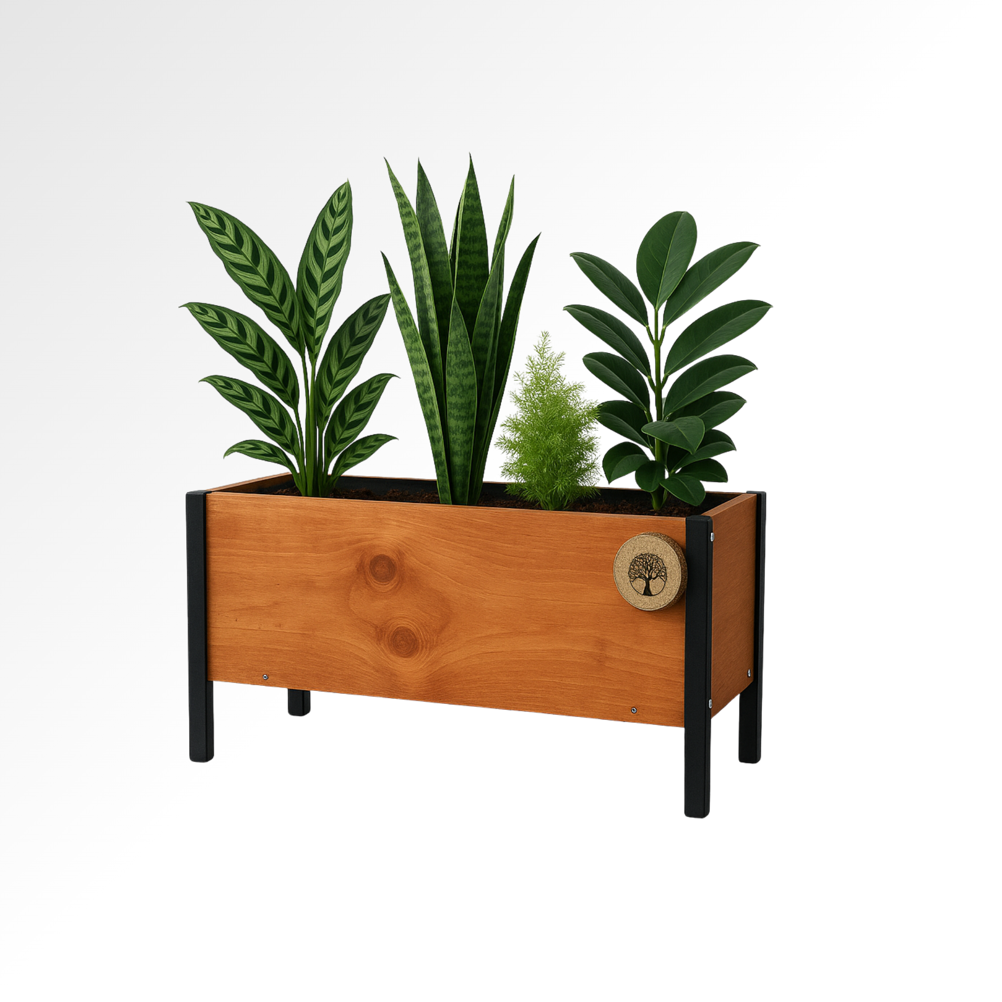 Timi - Jardinera Macetero De Madera Estilo Industrial