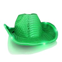 Blinkee - Sombrero De Vaquero Led Parpadeante Con Lentejuelas De Color Verde Jade