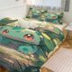 thumbnail image 1 of Bulb_asaur Print Bedding Set Pattern Duvet Cove Set 3 Pieces 1 Quilt Cover And 2 Pillowcases for Women Men Teens, 1 of 5