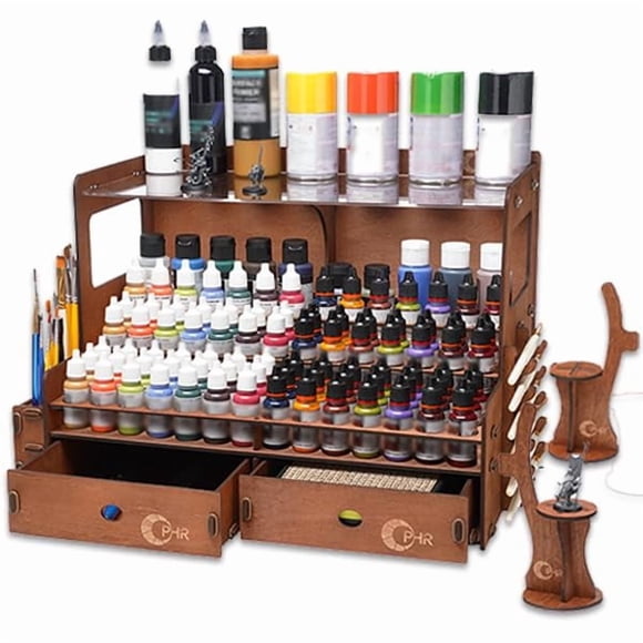 Organizador OPHIR 104 para botellas de pintura con 2 cajones