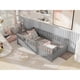 thumbnail image 2 of Twin Size Floor bed, integral construction with super high security barrier, door, children's floor bed frame, Montessori wooden children's floor bed, Grey, 2 of 3