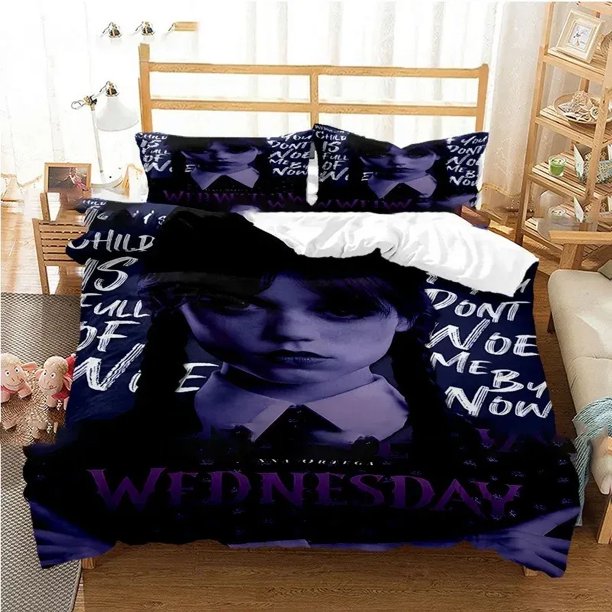 Horror TV Shows Wednesday Addams Bedding Set Boys Girls Twin Queen Size Duvet Cover Pillowcase Bed Kids Adult