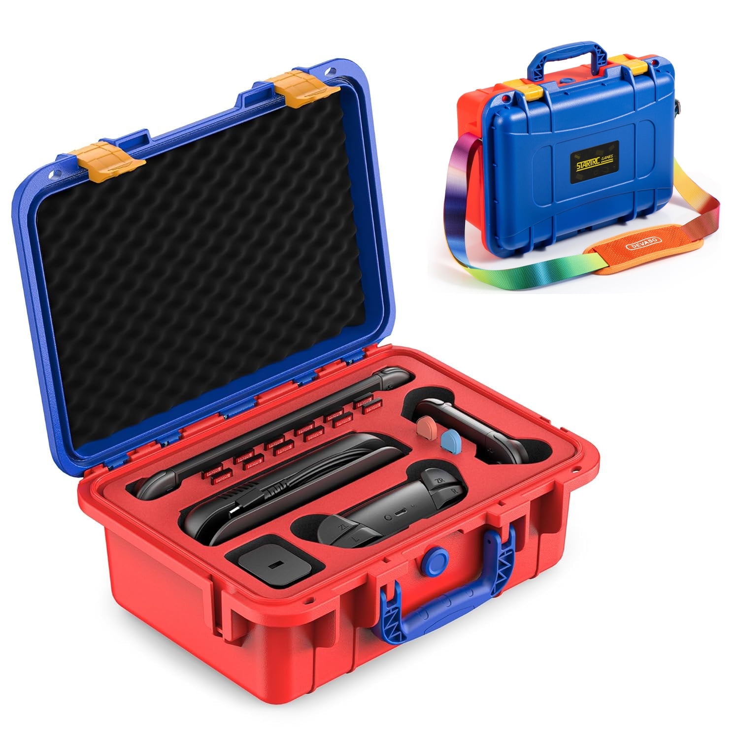 Estuche Rígido Aaronmei Para Nintendo Switch 2 Rojo Azul