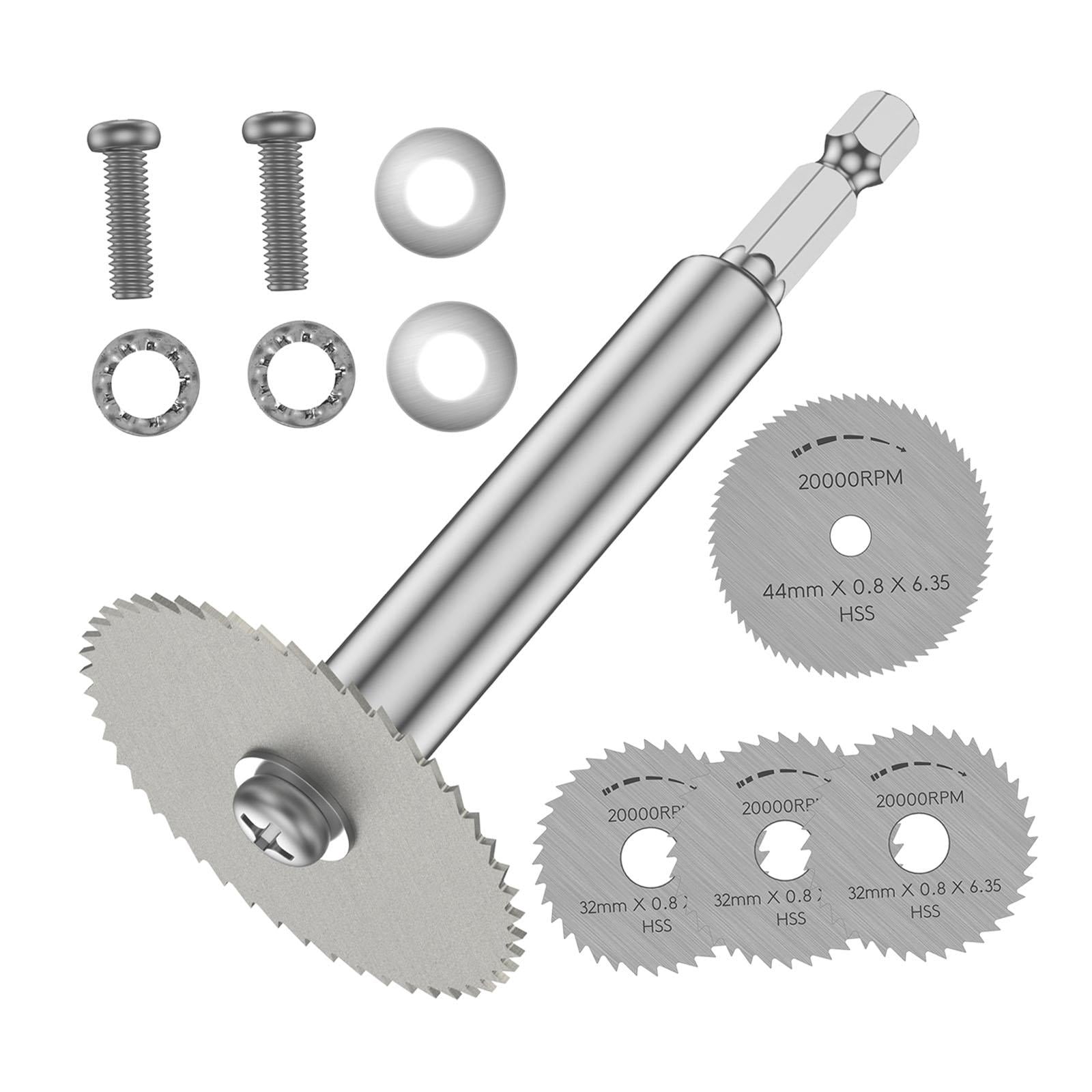 Magideal - Vástago Hexagonal De 1/4 "con 4 Discos De Corte, Accesorios De Hoja De Rueda, Instalación Sencilla, Resistente Para Tubería De Pvc Para Herramienta Ro