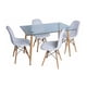 thumbnail image 1 of Comedor Mesa Rectangular de Vidrio 120x80 cm + 4 Sillas Buckle Blancas, 1 of 3