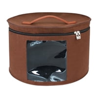 Bothyi - Caja Para Sombreros, Caja Organizadora Redonda De Fieltro Portátil Para Armario, Ropa, Almacenamiento De Juguetes, Marrón, 43X26Cm
