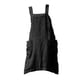 thumbnail image 4 of Delantal De Lino De Algodón Con Bolsillo Delantales De Chef Con Espalda Cruzada Para Mujer XXXL Negro, 4 of 5