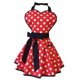 thumbnail image 4 of Delantales De Moda Vestido De Algodón Delantal De Puntilla De Encaje Hogar Cocina Rojo Con Cinturón Negro, 4 of 5