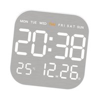 Bothyi - Reloj De Pared Digital Reloj Despertador Led Versátil Para Oficina Aula Sala De Estudio Concha Blanca