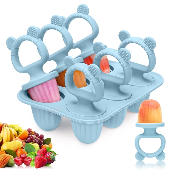 Moldes de Paletas para Bebé MISSLILI de Silicona para Dentición Azul