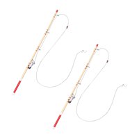 Magideal - 2 Piezas 1/12 Mini Adornos De Caña De Pescar Diminuta Colecciones Realistas Con Adorno De Anzuelo Para Proyectos De Bricolaje Diseño De Modelo De Tren