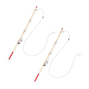 Magideal - 2 Piezas 1/12 Mini Adornos De Caña De Pescar Diminuta Colecciones Realistas Con Adorno De Anzuelo Para Proyectos De Bricolaje Diseño De Modelo De Tren
