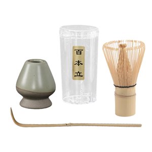 Magideal - Juego De Matcha Japonés Tradicional, Soporte Para Matcha, Cuchara Tradicional, Mano De Obra Exquisita, Matcha Duradero Para Regalos De Verde Claro