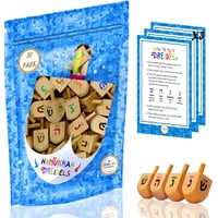 The Dreidel Company - Draydel De Madera De Hanukkah, Paquete De 30 Unidades Con Transliteración En Inglés