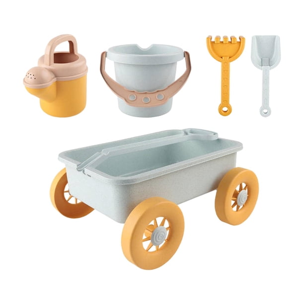 Carro De Juguete De Arena Para Regalo De Cumpleaños, Carrito De Juguete Para Playa, Color Azul, 5 Uds.