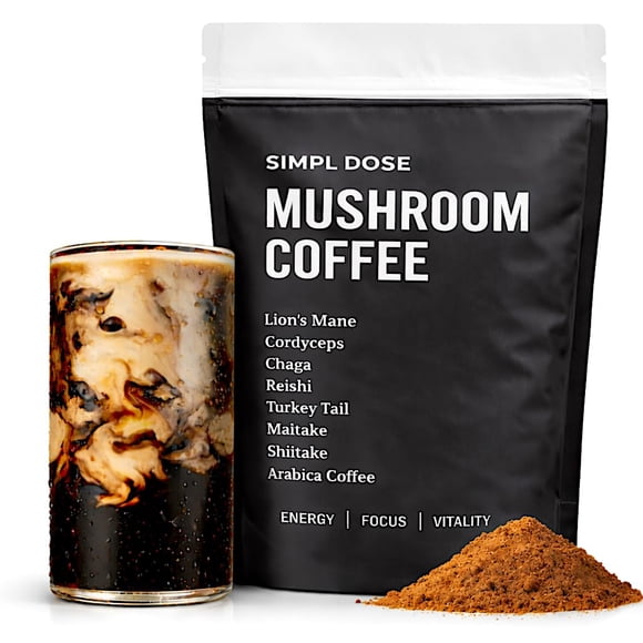 Café de hongos Simpl Dose, 55 porciones, enfoque y energía