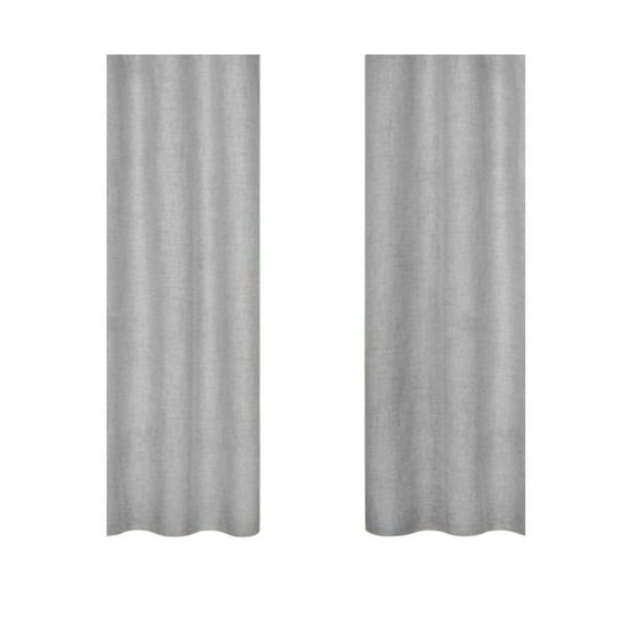 Cortina Lino 2 Paños Cortina 8 Anillos Deco 70x150cm 2