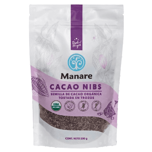 Cacao nibs orgánico 200 g, manare