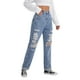 thumbnail image 4 of Jeans de Pierna Recta Rotos azul L, 4 of 5