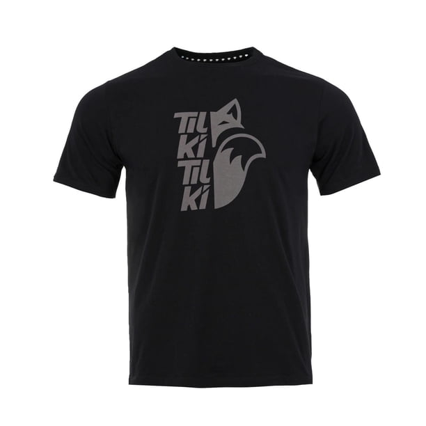 Polera Tilki Cotton Mix Big Logo Negra/Gris Tenis Padel