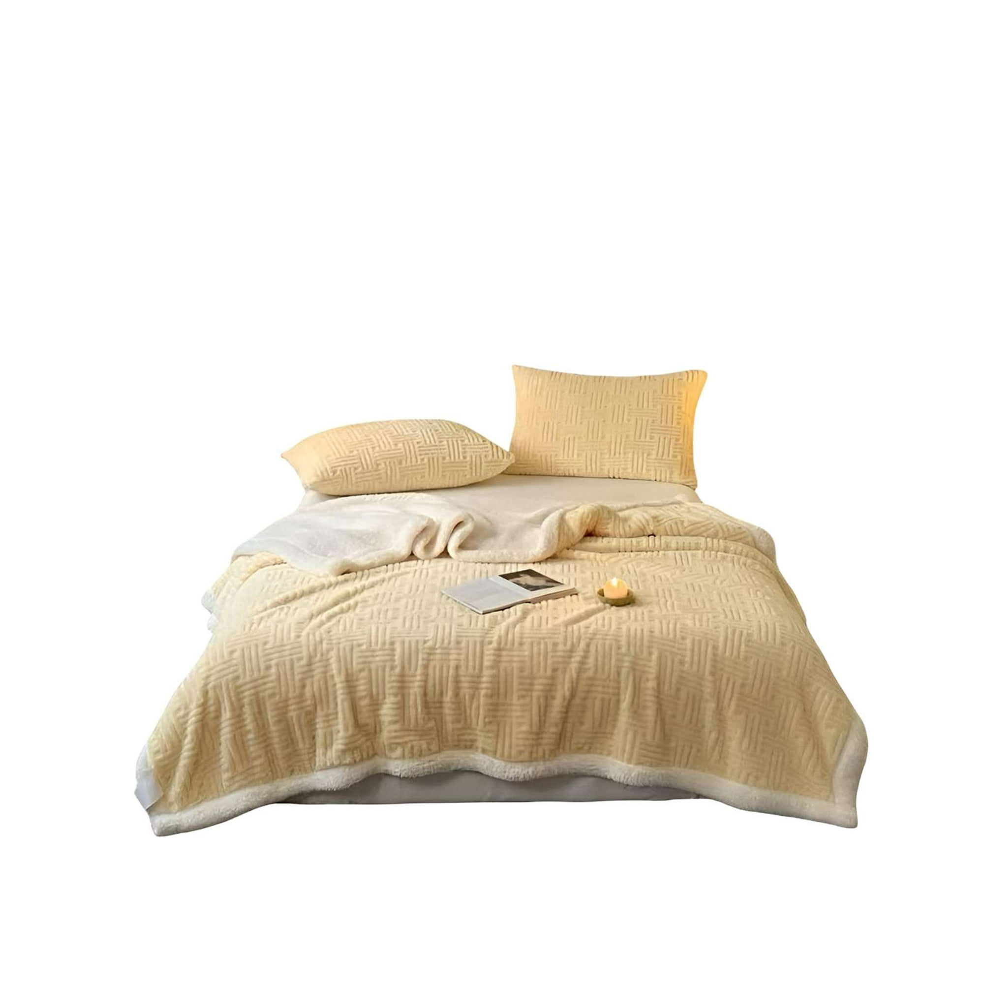 Parati - Frazada Manta Con Chiporro 2 Plaza Amarillo