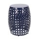 thumbnail image 1 of Mesa auxiliar de exterior Benjara Miami con diseño calado, azul marino, hierro, 1 of 5