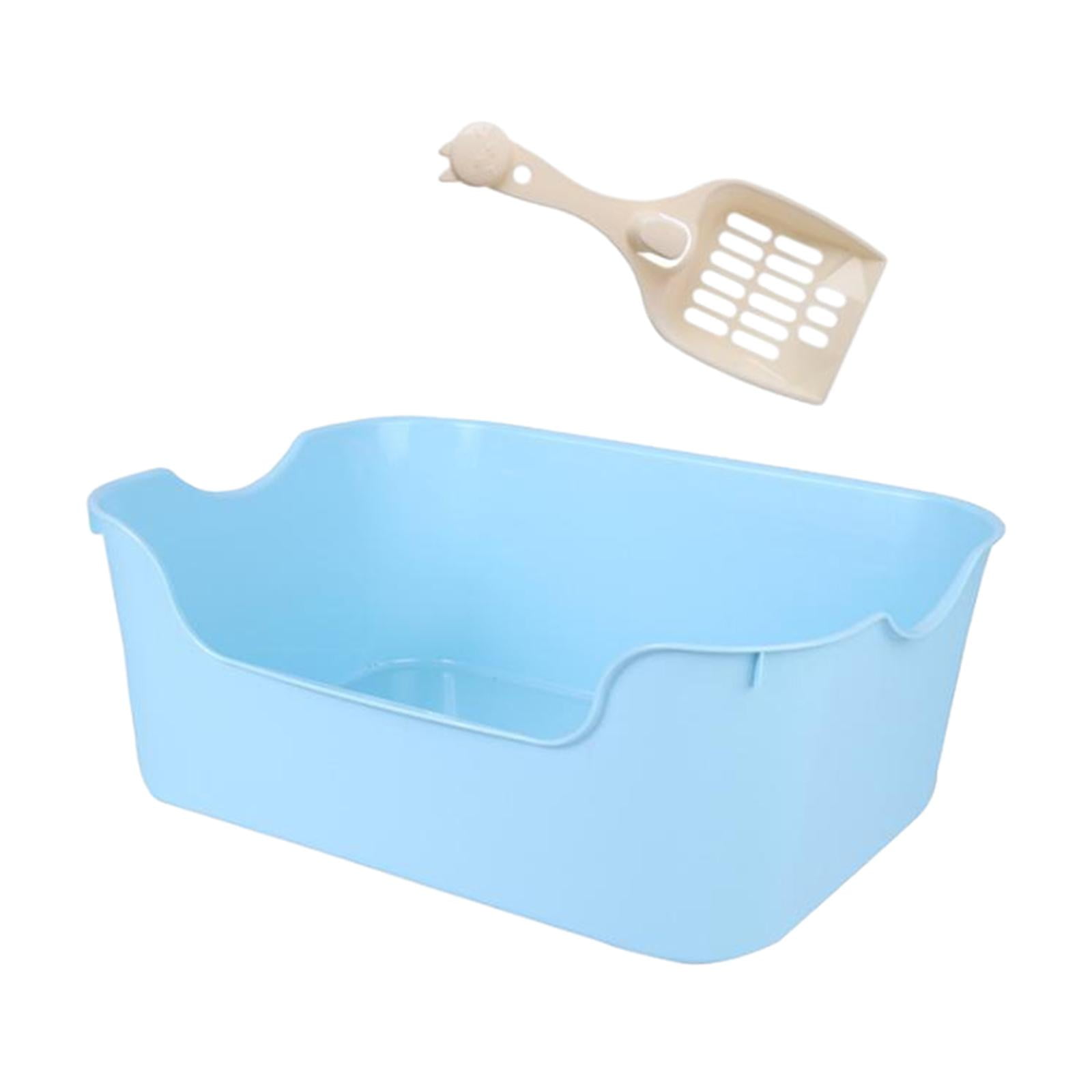 Caja De Arena Para Gatos, Inodoro Profundo Portátil, Gran Espacio, Bandeja De Arena Para Mascotas Con Parte Superior Abierta
