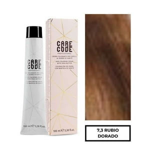 Care Code - Tintura Profesional Permanente 100Ml Rubio Dorado 7,3 + Oxigen 150 Ml 20 Vol