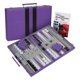 thumbnail image 1 of Set de backgammon Get The Games Out Top, tamaño de viaje, color morado, 1 of 8