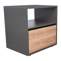 Fm Furniture - Velador 1 Cajon Melamina 52X50X40 Cm Café